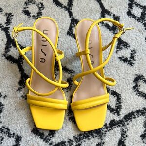 Unisa Yellow Heeled Sandals Modern Design